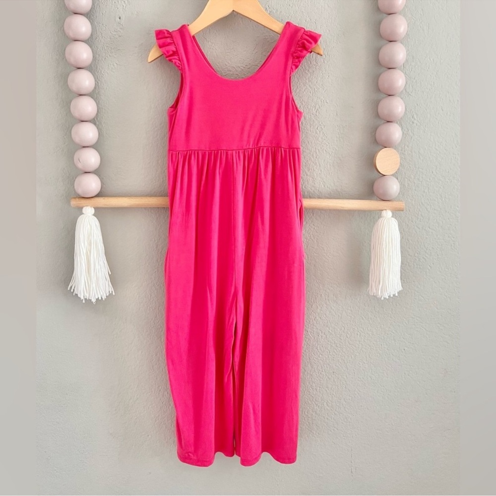 Remie Girl Hot Pink Wide Leg Romper